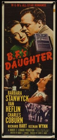3g044 B.F.'S DAUGHTER insert '48 romantic c/u of Barbara Stanwyck & Van Heflin, Charles Coburn!