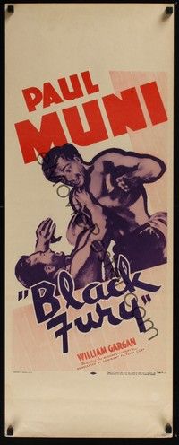 3g063 BLACK FURY insert R56 coal miner union organizer Paul Muni, directed by Michael Curtiz
