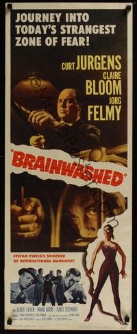 3g068 BRAINWASHED insert '60 Curt Jurgens, Claire Bloom, today's strangest zone of fear!