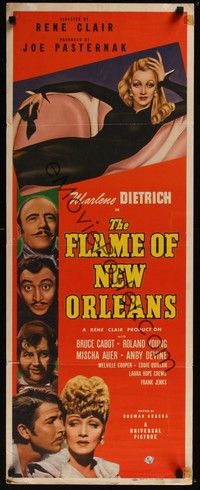 3g131 FLAME OF NEW ORLEANS insert '41 Marlene Dietrich, Bruce Cabot, directed by Rene Clair!