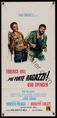 3g436 ALL THE WAY BOYS Italian locandina '73 cool Casaro artwork of Terence Hill & Bud Spencer!