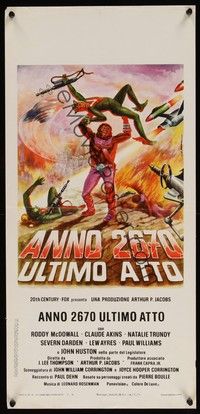 3g441 BATTLE FOR THE PLANET OF THE APES Italian locandina '74 great Spagnoli sci-fi art!