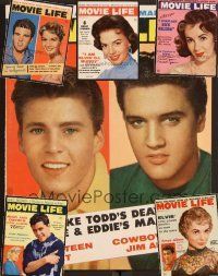 3h042 LOT OF 6 MOVIE LIFE MAGAZINES lot '58 Elvis, Natalie Wood, Ricky Nelson, Janet Leigh + more!