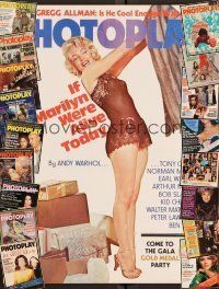 3h045 LOT OF 18 PHOTOPLAY MAGAZINES lot '75 - '76 Farrah, Elton John, Marilyn by Andy Warhol + more!