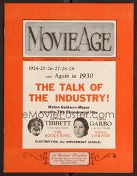 3h060 MOVIE AGE exhibitor magazine February 18, 1930 Terry-Toons, Garbo in talkie Anna Christie!