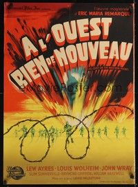 3j092 ALL QUIET ON THE WESTERN FRONT French 23x32 R50 Lew Ayres, Louis Wolheim, Lewis Milestone