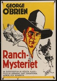 3j056 MYSTERY RANCH Swedish '32 cool artwork of cowboy George O'Brien!
