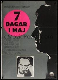 3j072 SEVEN DAYS IN MAY Swedish '64 Edmond O'Brien, cool profile artwork!