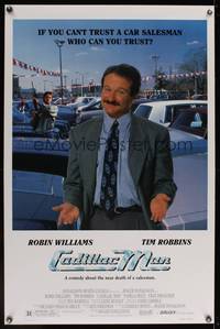 3k081 CADILLAC MAN DS 1sh '90 Robin Williams as car salesman, Tim Robbins with rifle!