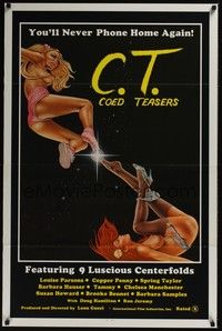 3k080 C.T. COED TEASERS 1sh '80s wild sexy art of nearly-naked coeds!