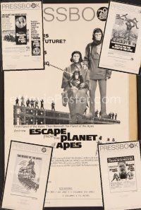 3m015 LOT OF 5 PLANET OF THE APES PRESSBOOKS lot '70 - '73 from all five movies + cool heralds!