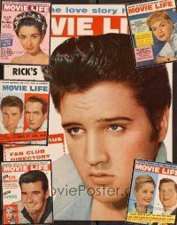 3m032 LOT OF 6 MOVIE LIFE MAGAZINES lot '58 - '59 Debbie, Paul Newman, Elvis, Liz, James Garner+more