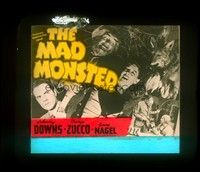 3m139 MAD MONSTER glass slide '42 mad doctor George Zucco turns men into hideous beasts!