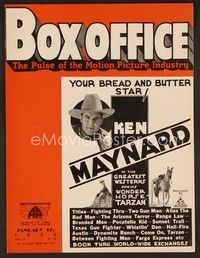 3m042 BOX OFFICE exhibitor magazine January 12, 1933 Ken Maynard, your bread & butter star!