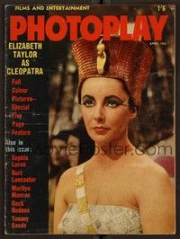 3m110 ENGLISH PHOTOPLAY MAGAZINE magazine April 1962 portrait of Elizabeth Taylor as Cleopatra!