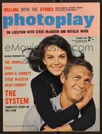 3m112 ENGLISH PHOTOPLAY MAGAZINE magazine October 1964 Steve McQueen & Natalie Wood smiling!