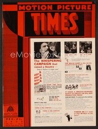 3m057 MOTION PICTURE TIMES exhibitor magazine February 25, 1932 Boris Karloff in Behind the Mask!
