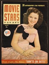 3m105 MOVIE STARS PARADE magazine August 1942 portrait of Shirley Temple with giant black bow!