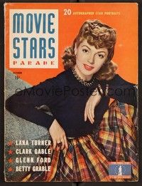 3m107 MOVIE STARS PARADE magazine October 1942 portrait of Lana Turner in Somewhere I'll Find You!