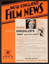 3m055 NEW ENGLAND FILM NEWS exhibitor magazine January 28, 1932 Marie Dressler in Emma!