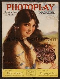 3m069 PHOTOPLAY magazine September 1918 art of pretty Lila Lee with flowers by W. Haskell Coffin!