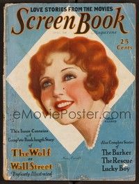 3m073 SCREEN BOOK magazine April 1929 art of pretty Nancy Carroll wearing pearls by John Clarke!