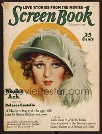 3m072 SCREEN BOOK magazine March 1929 art of Dolores Costello in cool hat by John Clarke!