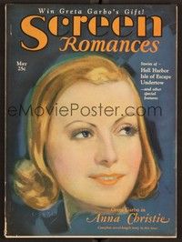3m085 SCREEN ROMANCES magazine May 1930 great art of Greta Garbo in Anna Christie by Jules Erbit!