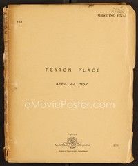 3m188 PEYTON PLACE final draft script April 22, 1957, screenplay by John Michael Hayes!