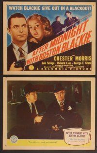 3p048 AFTER MIDNIGHT WITH BOSTON BLACKIE 8 LCs '43 detective Chester Morris keeps cops blushing!