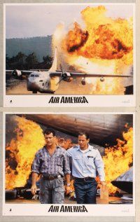 3p050 AIR AMERICA 8 LCs '90 Mel Gibson & Robert Downey Jr. are flying for the CIA, Nancy Travis!