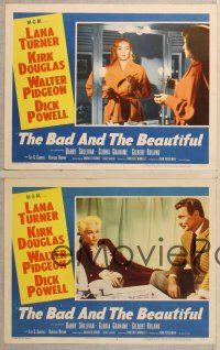3p852 BAD & THE BEAUTIFUL 4 LCs '53 Kirk Douglas, sexy Lana Turner!
