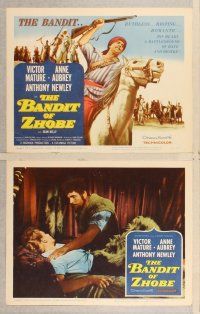 3p078 BANDIT OF ZHOBE 8 LCs '59 Victor Mature, Anne Aubrey, Ruthless, Riotous, Romantic!