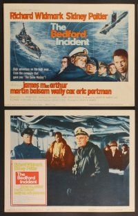 3p089 BEDFORD INCIDENT 8 LCs '65 Richard Widmark, Sidney Poitier, cool cast, ship & submarine art!