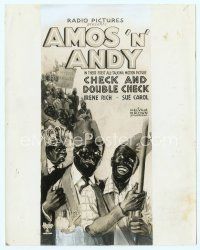 3r106 CHECK & DOUBLE CHECK 8x10 still '30 great artwork of wacky Amos & Andy from three-sheet!