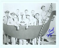 3r015 ERNEST BORGNINE signed REPRO 8x10 still '90s with cast of McHale's Navy on fake ship!