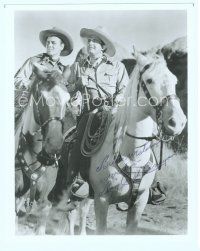 3r029 RAY CORRIGAN signed REPRO 8x10 still '70s in cowboy gear riding his horse Black Jack!
