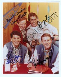 3r002 HAPPY DAYS signed color 8x10 REPRO still '74 by Henry Winkler, Ron Howard, Most & Williams!