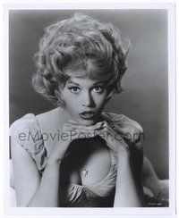 3s224 JANE FONDA 8x10 still '60s great sexy close up with super teased hair in low-cut shirt!