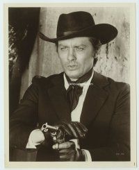 3s017 ALAIN DELON 8x10 still '72 close portrait as gunslinger pointing revolver from Red Sun!