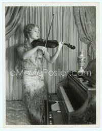 3s052 BETTY COMPSON 8x10.25 still '20s fantastic portrait standing by piano playing violin!
