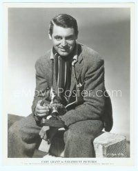 3s070 CARY GRANT 8x10 still '36 close up seated portrait on bench holding camera!