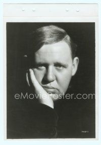 3s075 CHARLES LAUGHTON key book still '30s super close serious portrait with his hand on his face!