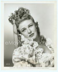 3s162 GINGER ROGERS 8x10 still '46 close portrait in ruffled dress leaning head on chair!