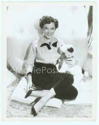 3s298 KATHRYN GRAYSON 8x10 still '40s full-length seated portrait with her stuffed dog!