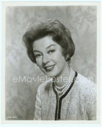 3s412 ROSALAND RUSSELL 8x10 still '60s close up smiling portrait wearing pearl necklace!