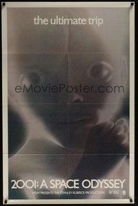 3t006 2001: A SPACE ODYSSEY 1sh R74 Stanley Kubrick, super close image of star child!