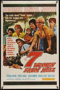 3t015 7 WOMEN FROM HELL 1sh '65 Patricia Owens is driven to shame in a World War II prison camp!