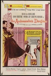 3t031 AMBASSADOR'S DAUGHTER 1sh '56 Olivia de Havilland, the most scandalous foreign affair!