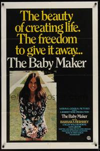 3t048 BABY MAKER int'l 1sh '70 directed by James Bridges, surrogate mom Barbara Hershey!